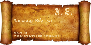 Marossy Réka névjegykártya