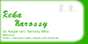 reka marossy business card