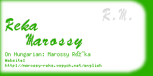 reka marossy business card